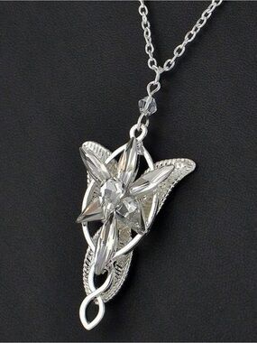 Arwen Evenstar Necklace Lord of The Ring Hobbit Pendant Necklace with Cubic Zirc